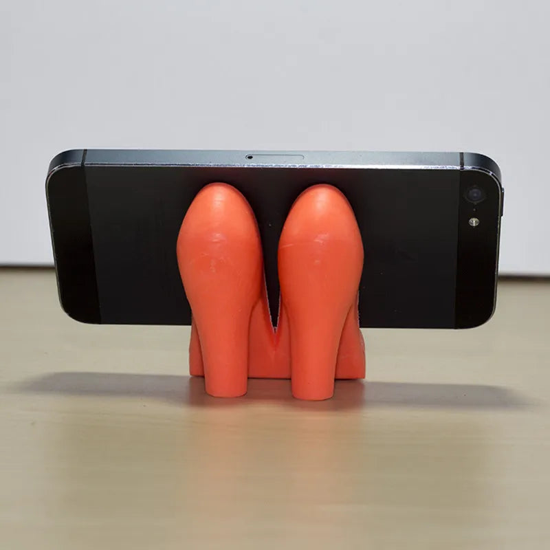 Stylish Sole Stand: Mini Silicone High Heeled Shoe Mobile Phone Holder
