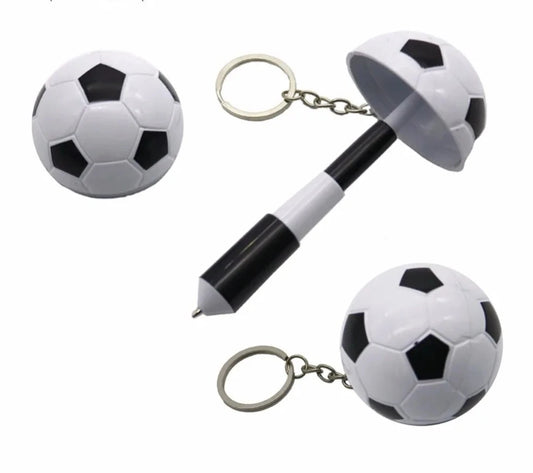Football Styled Mini Retractable Ballpoint with Key Ring