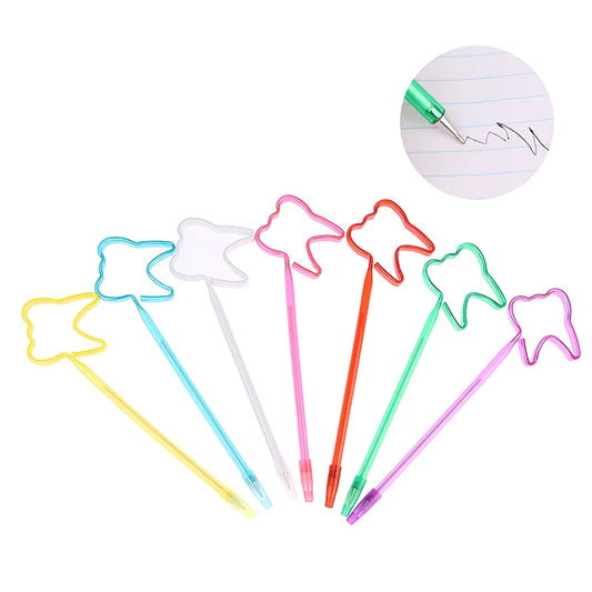 Set of 5 Cute Tooth-Shaped Rollerball Pens