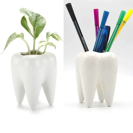 Ceramic Tooth-Shaped Flowerpot